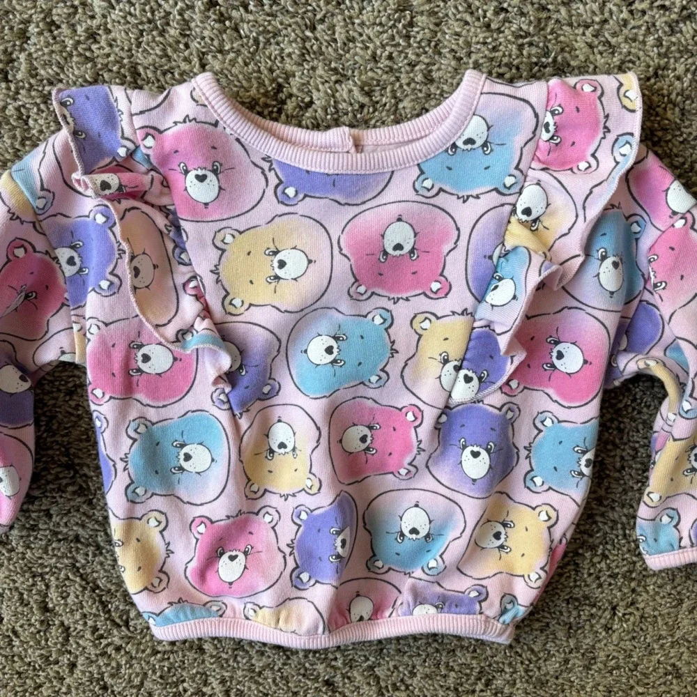 Care Bears Baby Ruffle Sweatshirt and Ribbed Leggings Set Pink 12M